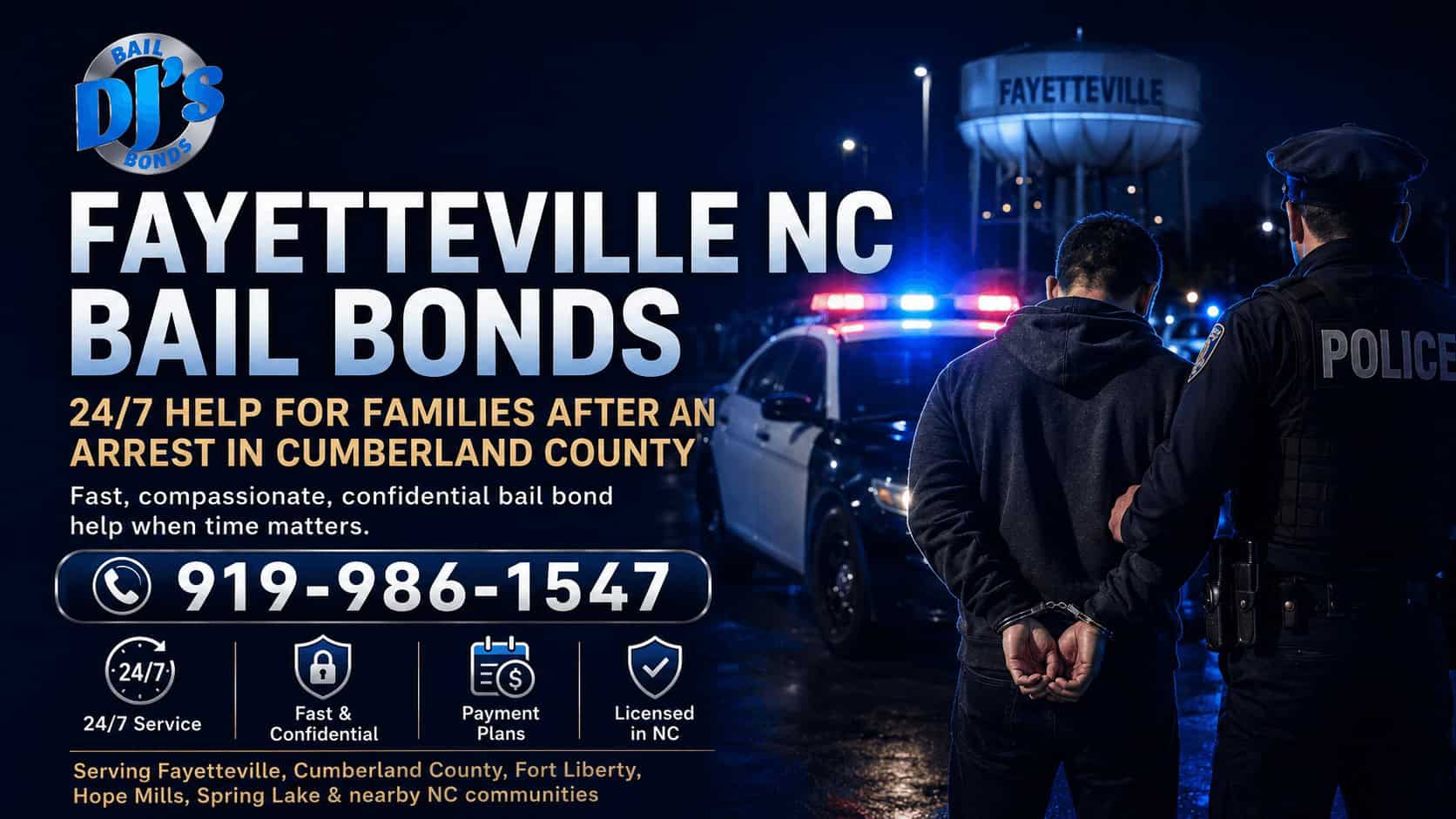 Fayetteville NC bail bonds from DJ’s Bail Bonds