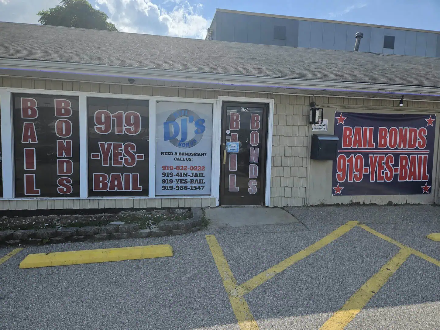About DJ’s Bail Bonds 2 Exterior of the DJ's Bail Bonds office on South Saunders Street in Raleigh, North Carolina